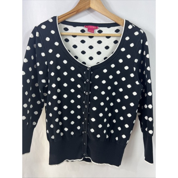 Sunny Leigh Black & White Polka Dot 100% Cotton  Size Large - Picture 1 of 9